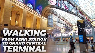 Walking NYC  Penn Station to Times Square amp Grand Central Terminal July 2021 [upl. by Snevets]