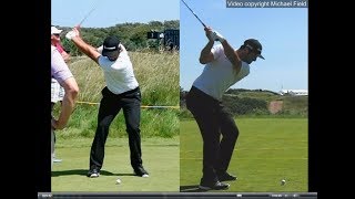 Jon Rahm golf swing  Long Iron faceon amp downtheline July 2017 [upl. by Markson343]