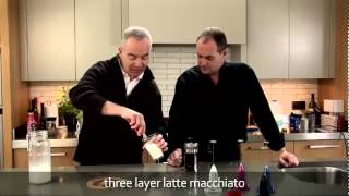 aerolatte  milk frother makes three layer caffè latte macchiato [upl. by Nicholl]