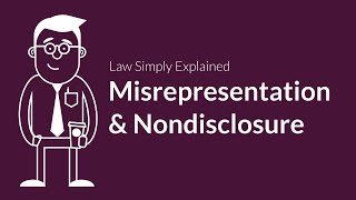 Misrepresentation and Nondisclosure  Contracts  Defenses amp Excuses [upl. by Priscilla55]