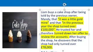 How to apply misrepresentation Liam cupcake scenario [upl. by Cirde]