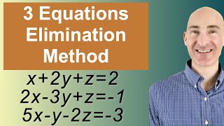 Solving Systems of 3 Equations Elimination [upl. by Fanchette]